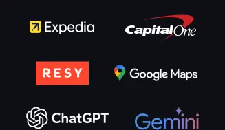 Expedia, Capital One, Resy, Google Maps, ChatGPT, Gemini